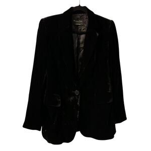 Massimo Dutti Women's Whimsigoth Velvet Jacket Size 6 Black FLAWED Needs Upcycle